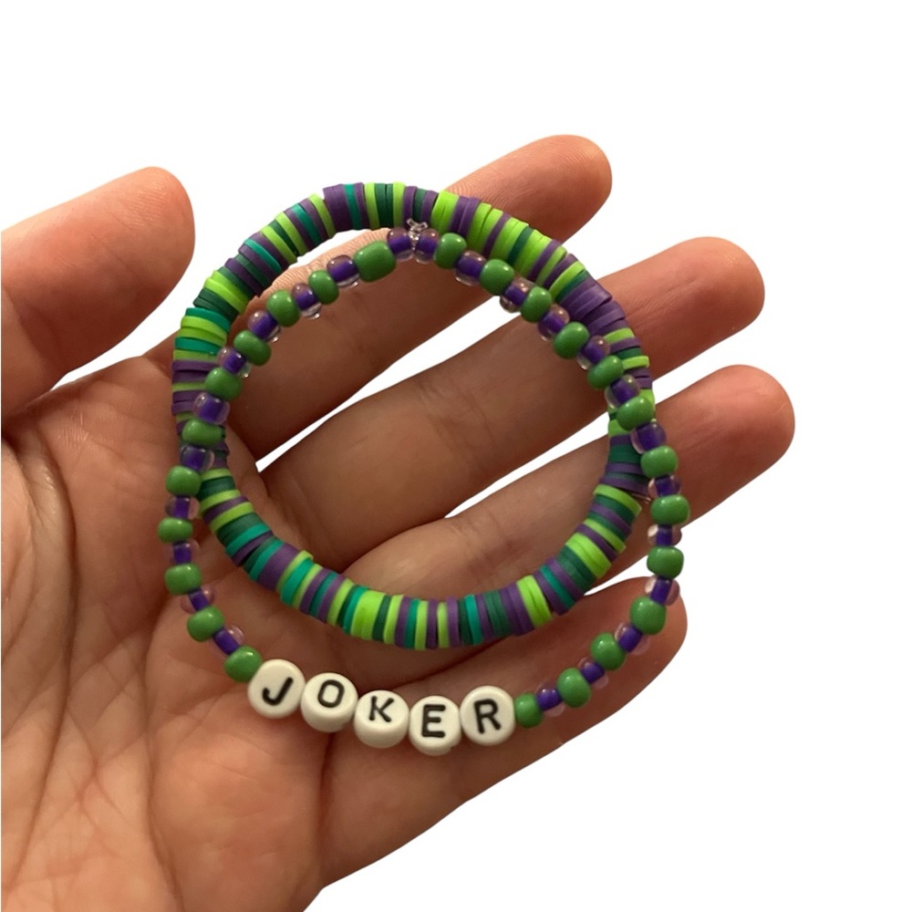 Joker Inspired Beaded Bracelet Set